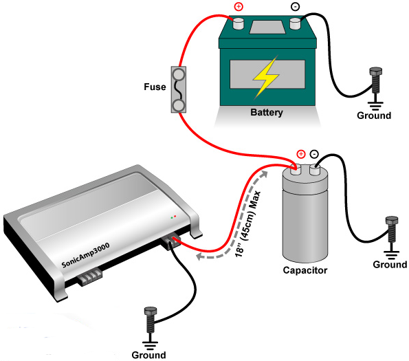 Wiring one car capacitor