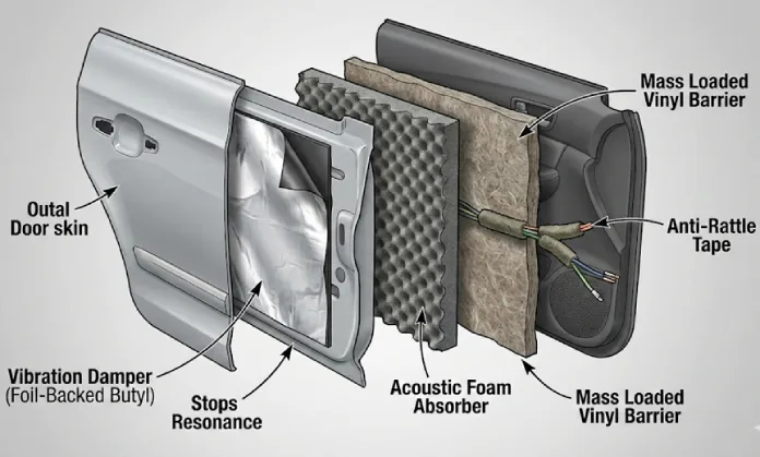 Car Door Sound Deadening Layers