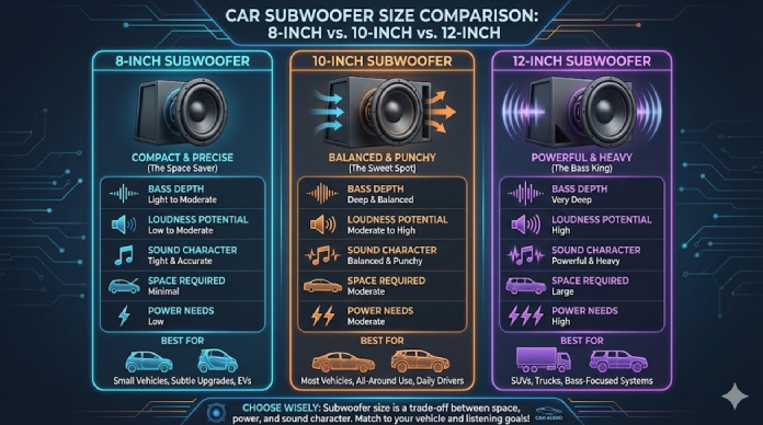 Car Subwoofer Size Comparison