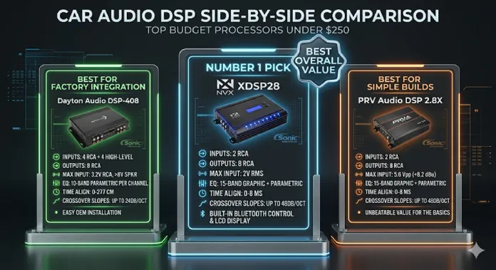 Car Audio DSP Side By Side Comparison