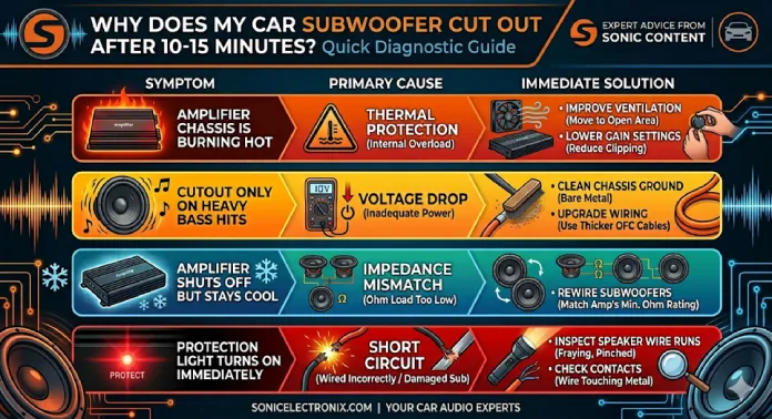 Why does my car subwoofer cut out